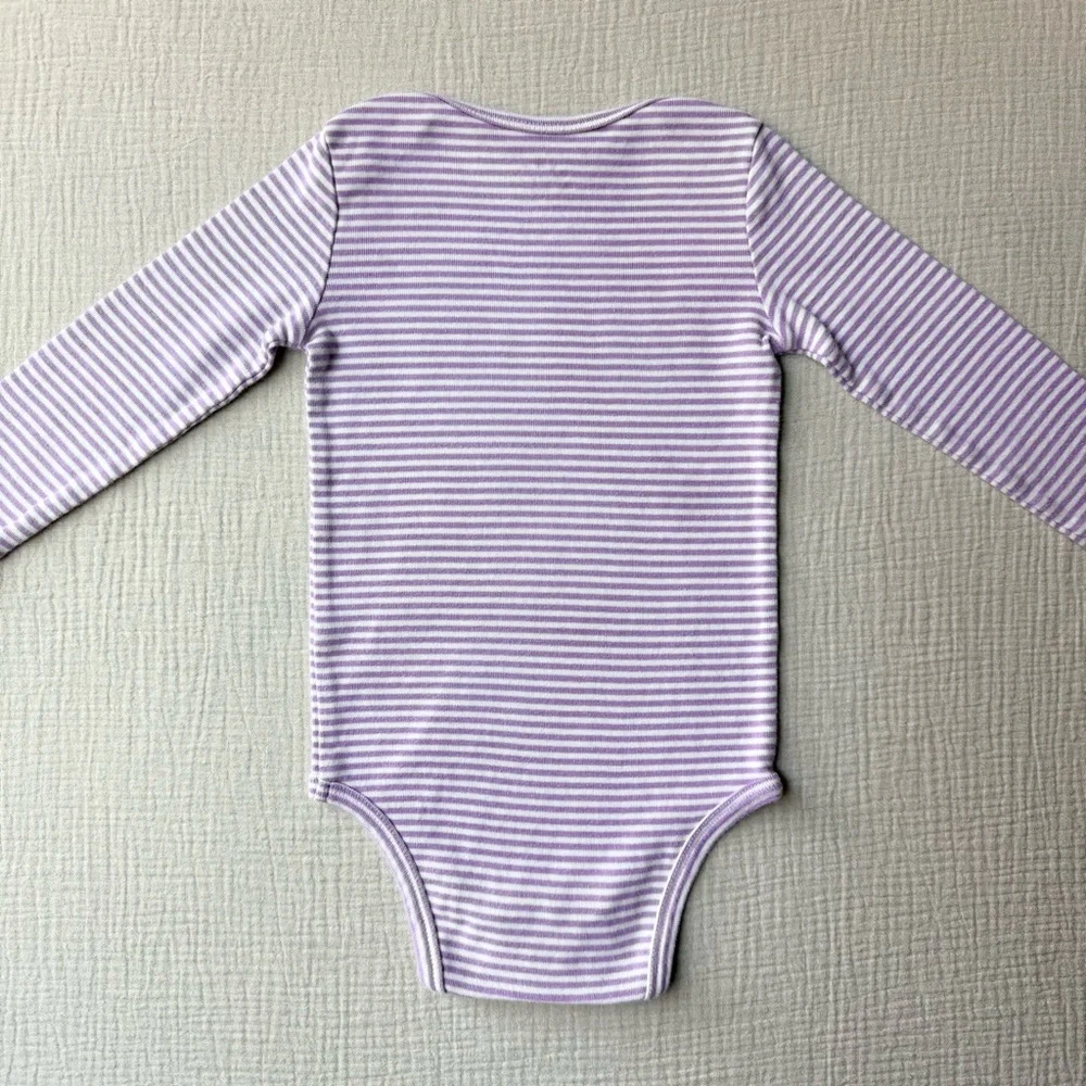 Primary Purple Striped Longsleeve Bodysuit 18-24m